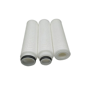 Hydrophilic PTFE pleated filter cartridge
